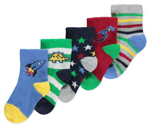 Assorted Spaceship Socks 5 Pack