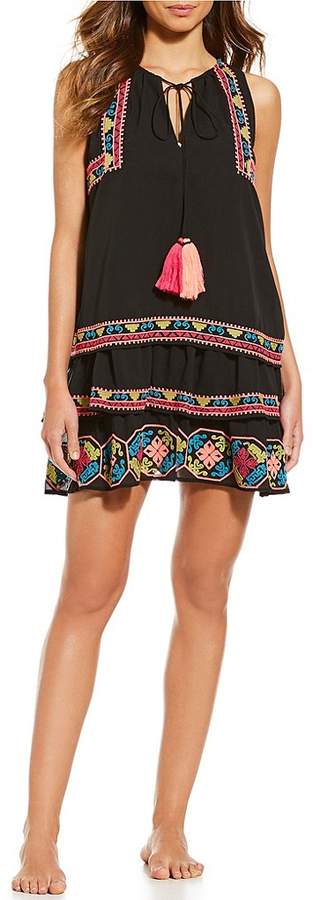 Gianni Bini Tiered Embroidered Dress Cover-Up