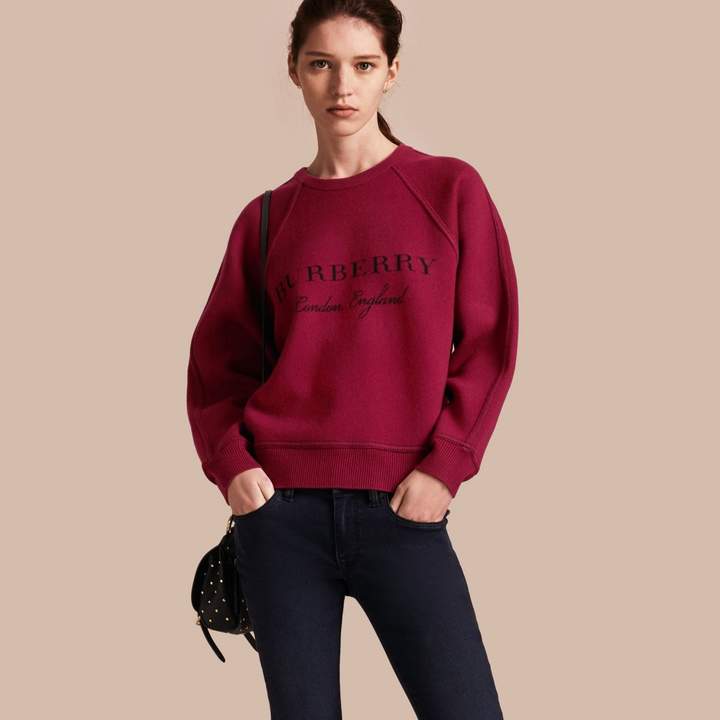 Topstitch Detail Wool Cashmere Blend Sweater