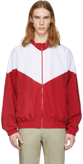 Red and White Mall Jogger Jacket