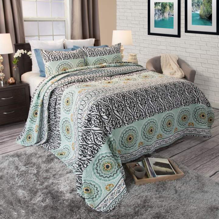 Trademark Global Lavish Home 3-piece Muna Cotton Quilt Set - Full/Queen