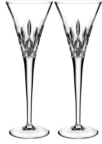 Lismore Pops Set of 2 Lead Crystal Champagne Flutes