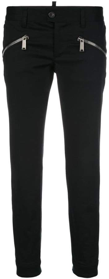 zip embellished trousers