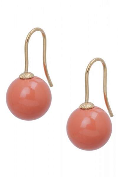 Styleserver DE Tomshot Ohrhänger mit großer Swarovski-Perle in korall