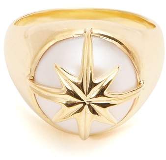 THEODORA WARRE Star-motif pearl and gold-plated ring