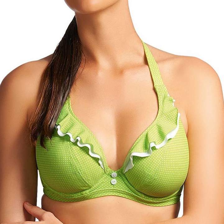 Lime Green Cherish Underwired Banded Halter Bikini Top