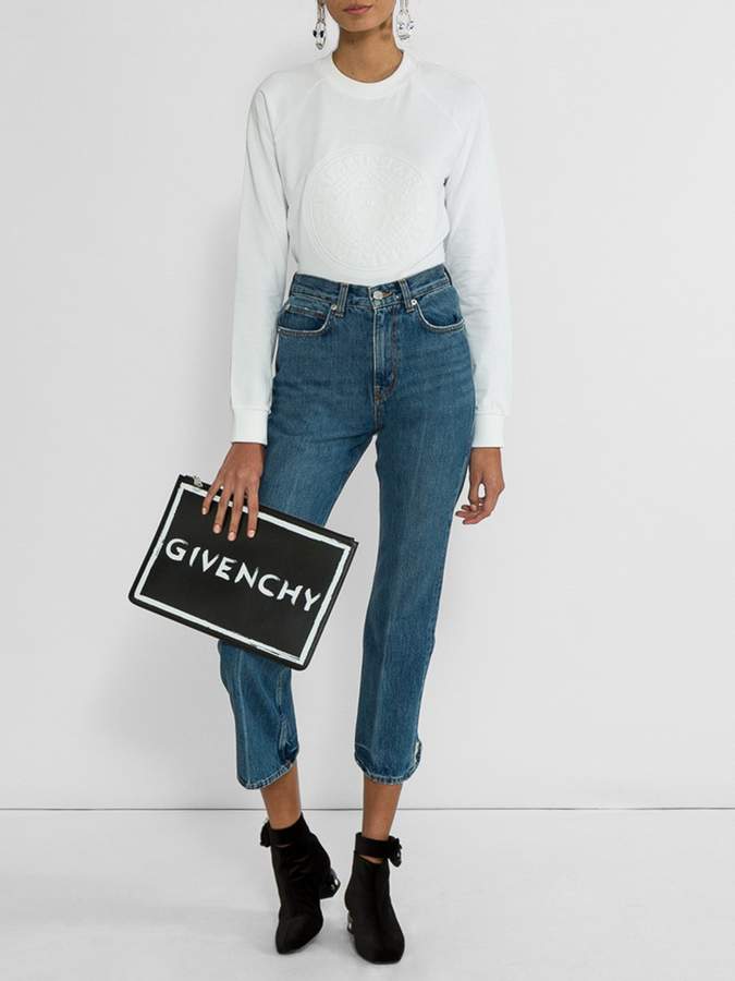 Cropped flare-non-stretch jeans