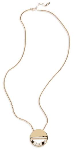 Loren Olivia Opal & Crystal Circle Pendant Necklace