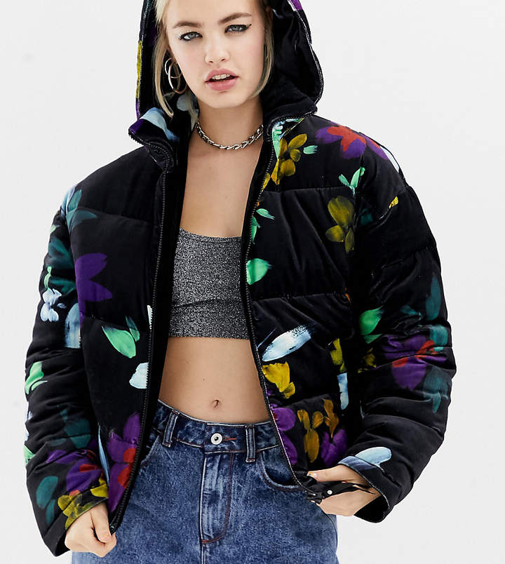 Collusion COLLUSION velvet puffer jacket