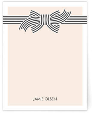 Striped Bow Personalized Stationery