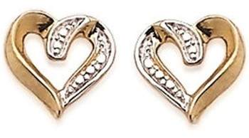 Blue Pearls Ohrringe Anhänger Herz Gelbgold vergoldet Damen und Weiß Zirkonium Oxide