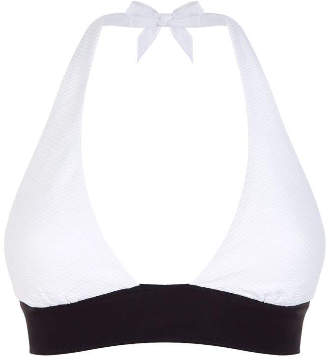 Textured Halterneck Bikini Top