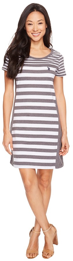Short Sleeve Multi-Striped Dress