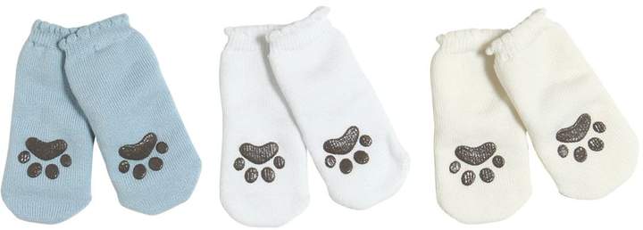 Set Of 3 Anti-Slip Cat Paw Cotton Socks