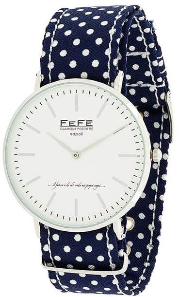 Gepunktete Armbanduhr aus Seide