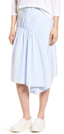 Nordstrom Signature Ruched Asymmetrical Cotton Skirt