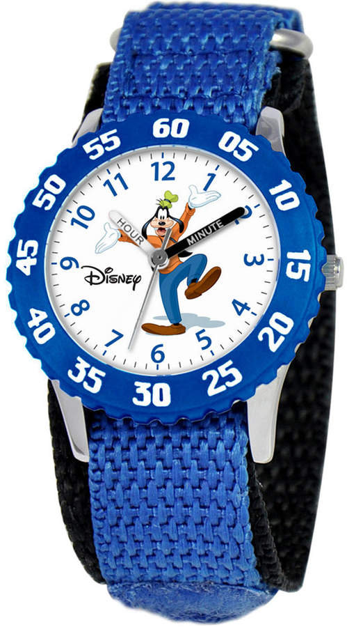 Kid's Goofy Time Teacher Blue Fabric Strap Watch 31mm W000148
