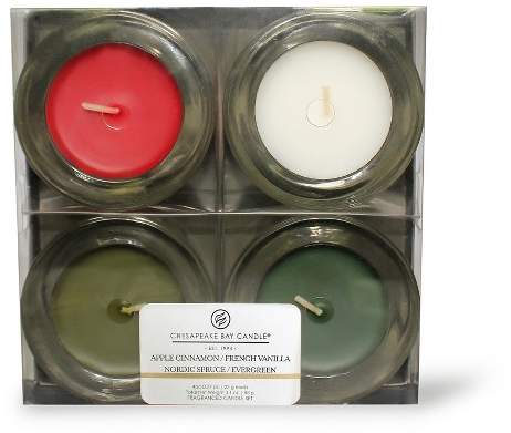 Chesapeake Bay Candle Votive Candle Set Apple Cinnamon/French Vanilla/Nordic Spruce/Evergreen 1.5