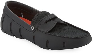 Swims Mesh %26 Rubber Penny Loafer, Black