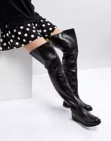Thumbnail for your product : MANGO Leather Flat Knee High Boot