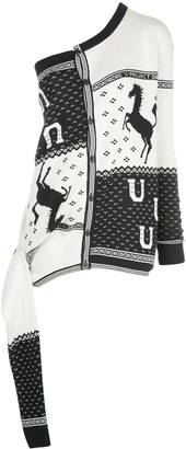 Y/Project Off-Shoulder Knit Cardigan