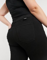 Thumbnail for your product : Dr Denim Plus Lexy mid rise second skin super skinny jeans in washed black