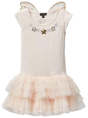 Zunie Drop Waist Dress With Star Butterfly Wings (Little Girls)