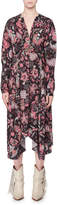 Thumbnail for your product : Isabel Marant V-Neck Long-Sleeve Printed Techno Long Dress