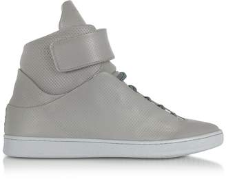 Ylati Virgilio Grey Perforated Nappa Leather High Top Men's Sneakers