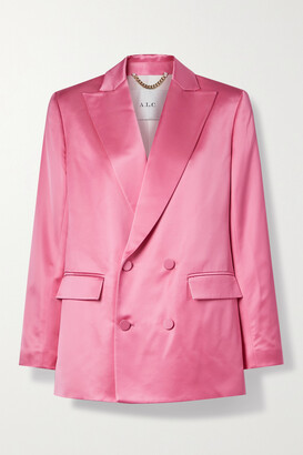 A.L.C. Riley Double-breasted Satin Blazer - Pink