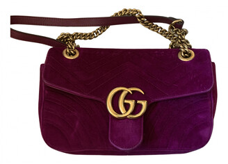 Gucci Marmont Purple Velvet Handbags