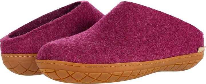 Glerups Wool Slip-On Rubber Outsole Shoes Cranberry/Honey Rubber : EU 44 (US Men's 10.5 - Women's 13) Medium, Wool/Textile
