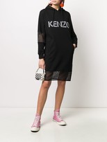 Thumbnail for your product : Kenzo Mesh-Insert Hooded Sweatshirt Dress
