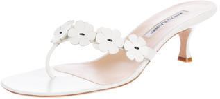 Manolo Blahnik Floral Slide Sandals w/ Tags