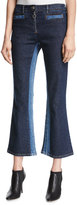 Thumbnail for your product : Courreges Cropped Flare-Leg Denim Pants, Blue