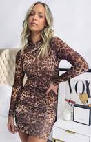 Thumbnail for your product : Beginning Boutique I Got You Long Sleeve Mesh Dress Leopard