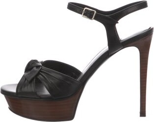 Saint Laurent Leather Bow Accents Sandals
