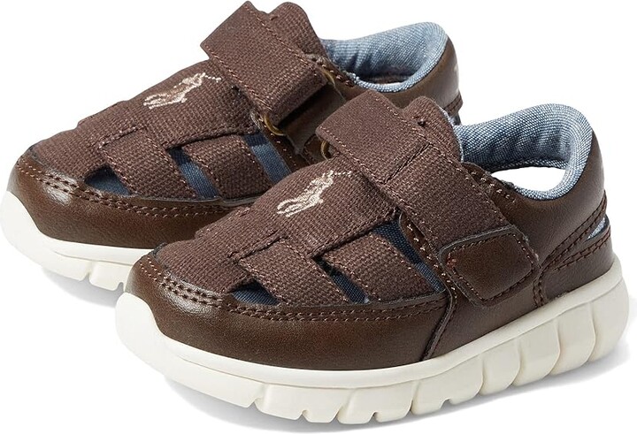 Polo Ralph Lauren Kids Barnes Fisherman (Toddler) (Brown Burnished/Canvas/Tan  Pony Player) Boy's Shoes - ShopStyle