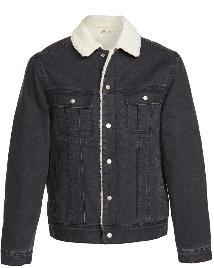 sherpa black jean jacket