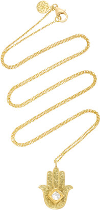 Amrapali Kundan Vintage Diamond And 18K Gold Hamsa Pendant Necklace