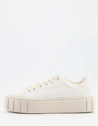 ladies white flatform trainers