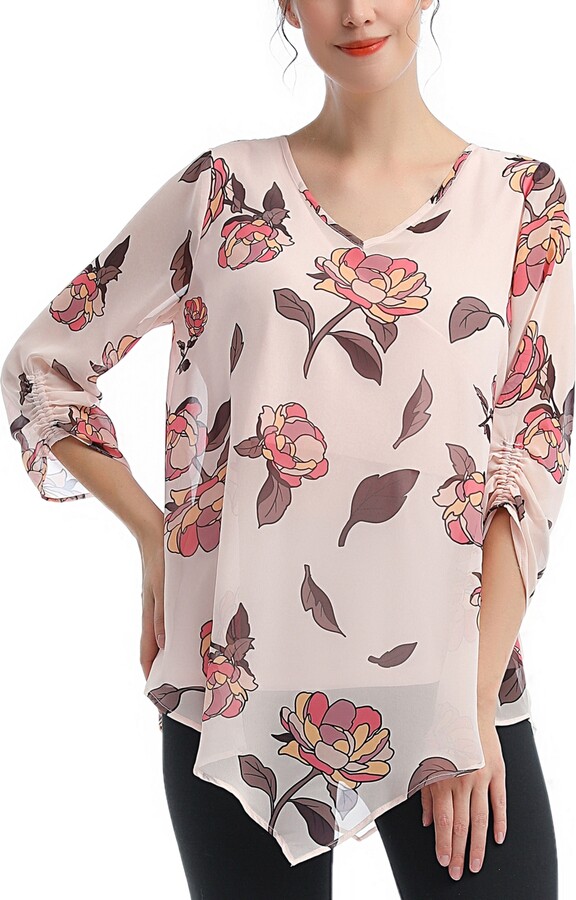 Mode Blouses Ruche blouses Heyton Ruche blouse volledige print casual uitstraling 