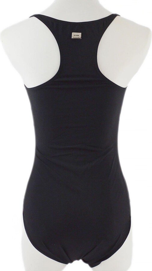 One-piece swimsuit Chanel Black size 38 FR in Cotton - elasthane - 22228277