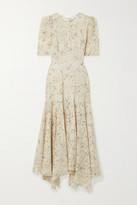 Thumbnail for your product : Veronica Beard Balsam Floral-print Broderie Anglaise Chiffon Dress - Cream