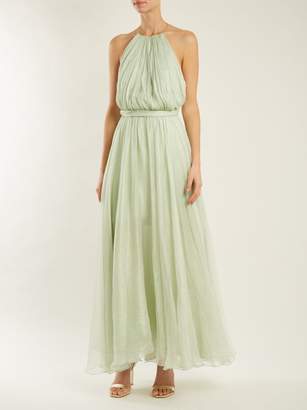 Maria Lucia Hohan Irini Detachable Cape Mousseline Gown - Womens - Light Green