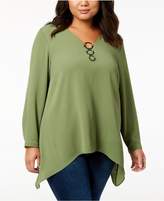Thumbnail for your product : NY Collection Plus Size Handkerchief-Hem Top