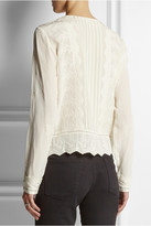 Thumbnail for your product : Vanessa Bruno Badia embroidered silk crepe de chine top