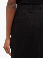 Thumbnail for your product : Lemaire High-rise Pleated-front Denim Midi Skirt - Black