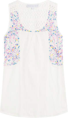 Christophe Sauvat Sleeveless Cotton Top with Embroidery