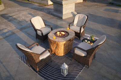 Direct Wicker 4 - Person Seating Group with Cushions